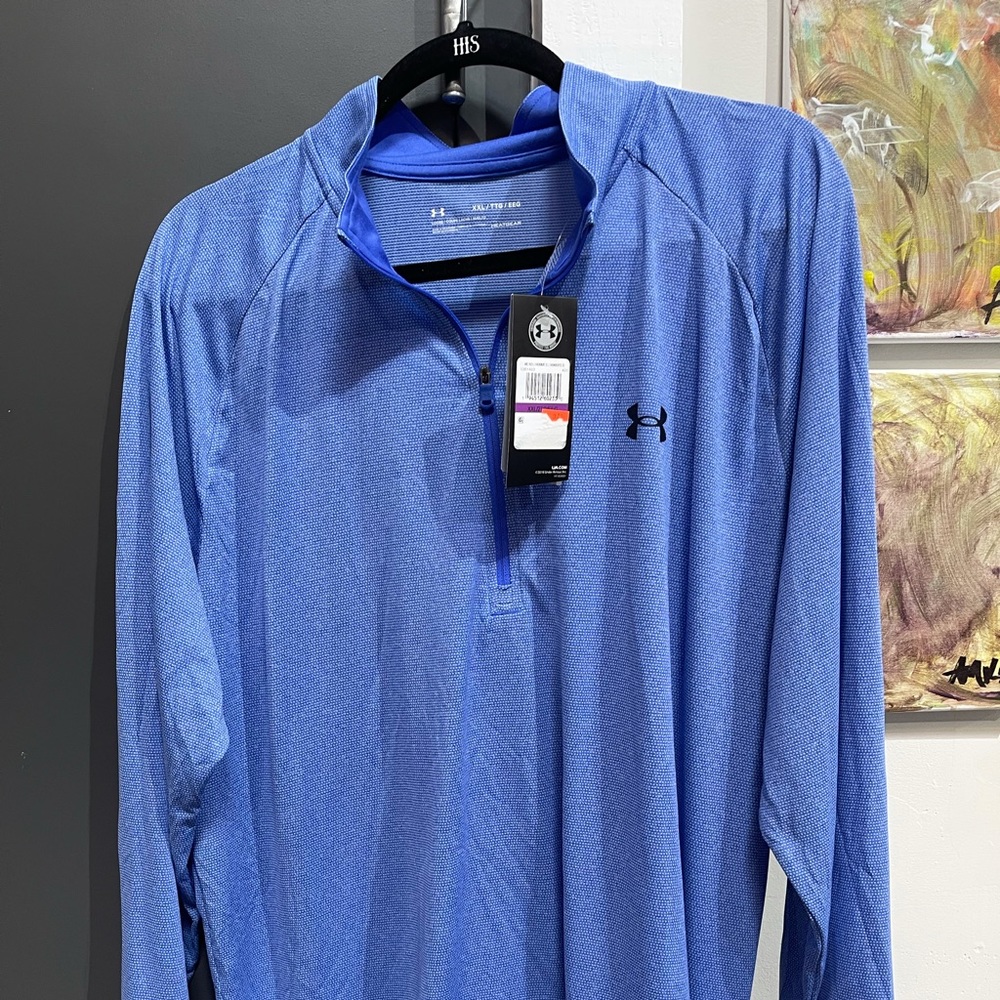 Blue New Under Armour Zip front shirt
